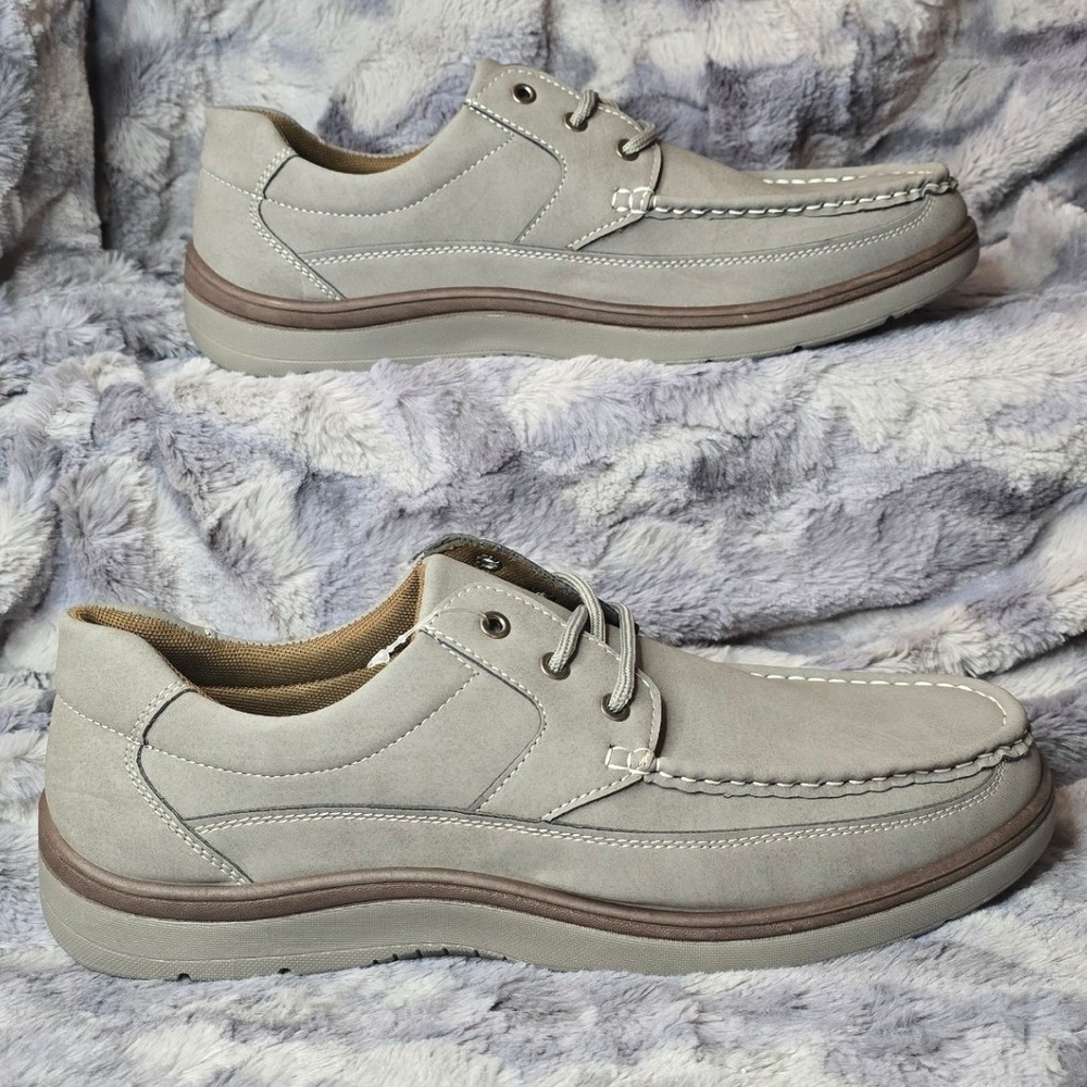 NWT Aston Marc Newport Mens Grey Boat Shoes Moccasins Size‎ 13